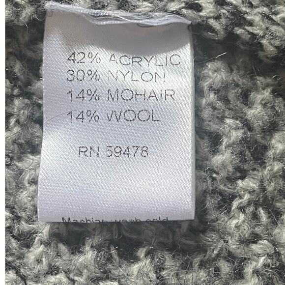 Women's Cocogio gray tweed open winter fall wool blend cardigan sweater size M - Picture 6 of 6